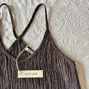 Black Crane Textured Cami in Grey - Small - Brand New w/Tags